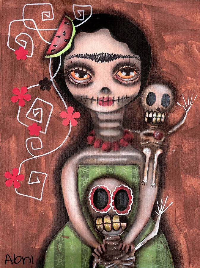 Frida Day of the Dead Painting by Abril Andrade