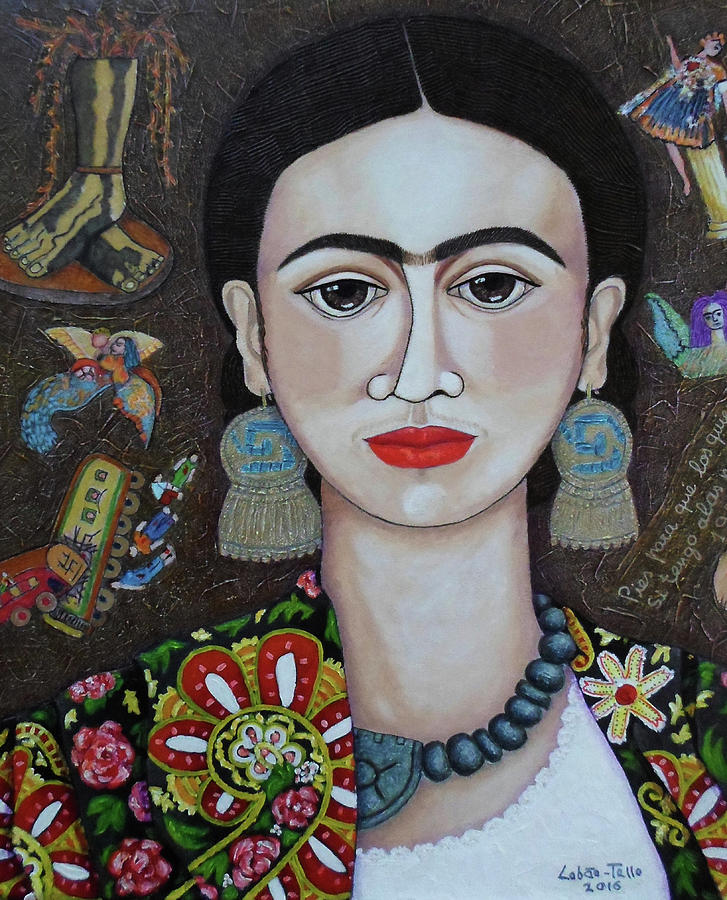 Frida Painting - Frida thoughts  by Madalena Lobao-Tello
