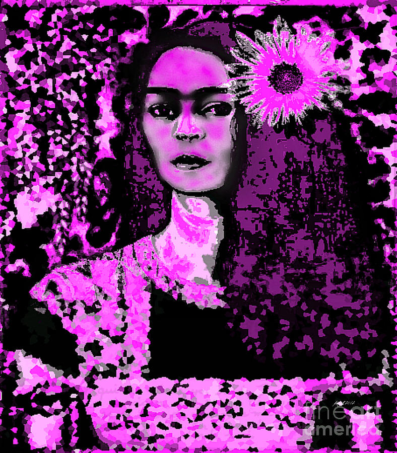 Portrait Mixed Media - Frida in Frida Pink by Fania Simon
