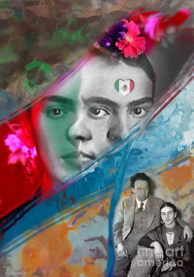 Frida  Kahlo  /  Diego Rivera Digital Art by Carl Gouveia