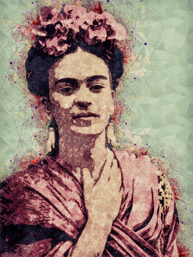 Frida Kahlo Mixed Media - Frida Kahlo - Contemporary Style Portrait by Studio Grafiikka