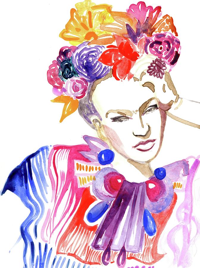 Frida Kahlo Fashion Painting by Anna Wasniewska | Fine Art America