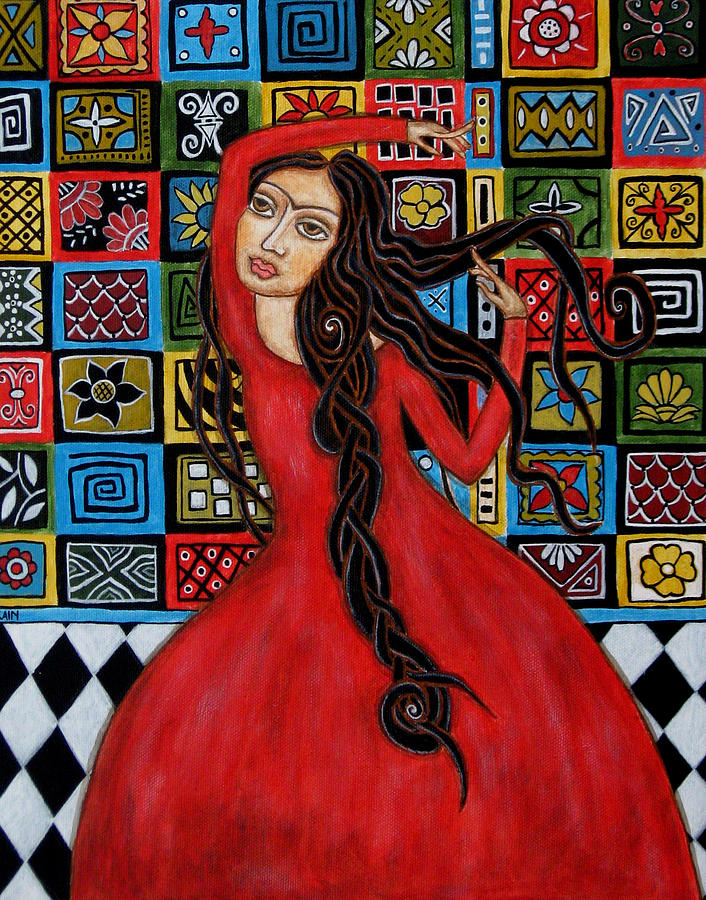 Frida Kahlo Flamenco Dancing  Painting by Rain Ririn