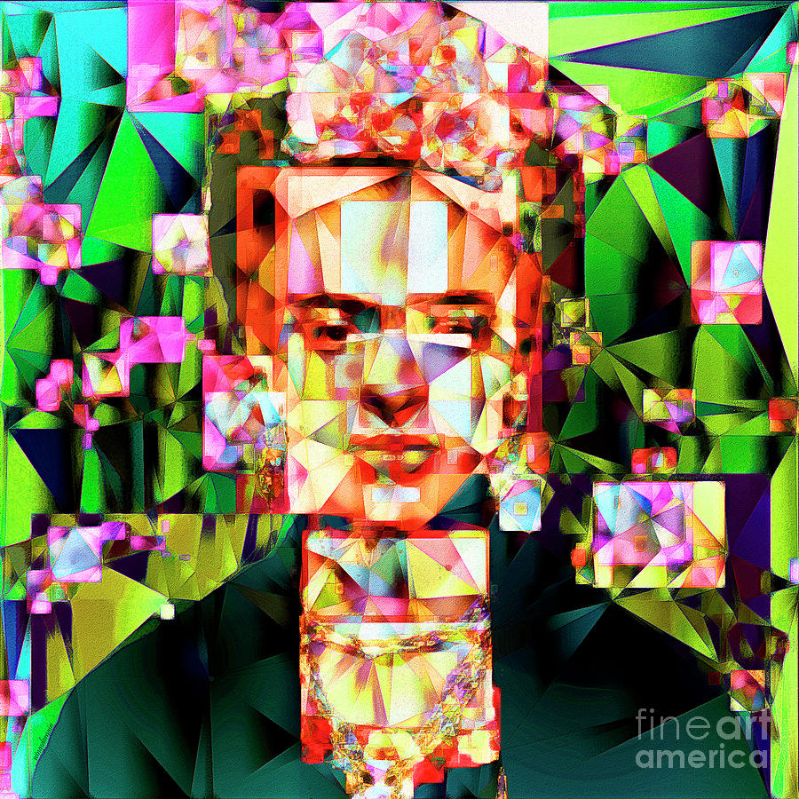 Portrait Photograph - Frida Kahlo in Abstract Cubism 20170326 v3 square by Wingsdomain Art and Photography