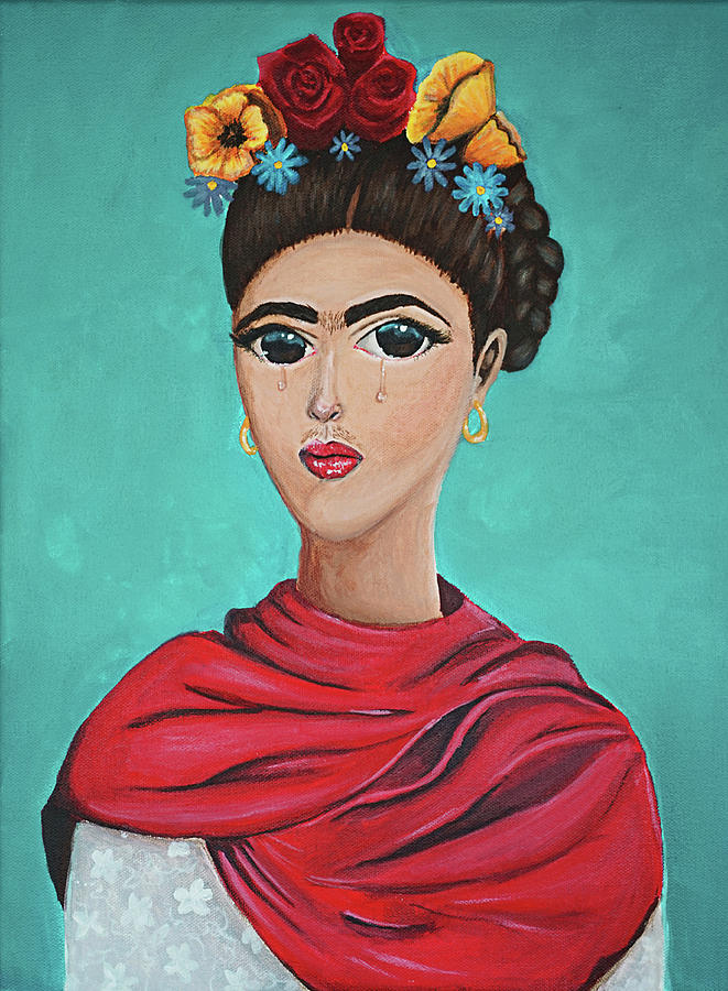 Frida Kahlo in Red Shawl Painting by Shawna Jensen - Fine Art America