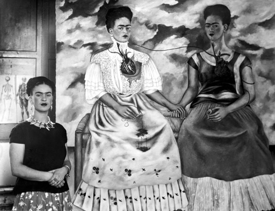 Artist Photograph - Frida Kahlo Shown With Her Painting Me by Everett