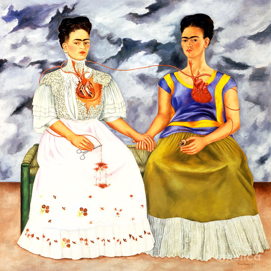 Reproduction Painting - Frida Kahlo The Two Fridas by Roberto Prusso