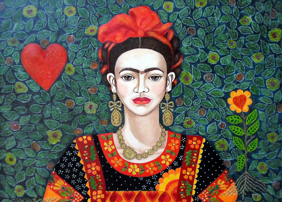 Frida Painting - Frida Queen of Hearts closer I by Madalena Lobao-Tello