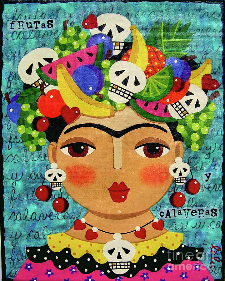 Diego Rivera Painting - Frida, Skulls and Fruits by Andree Chevrier