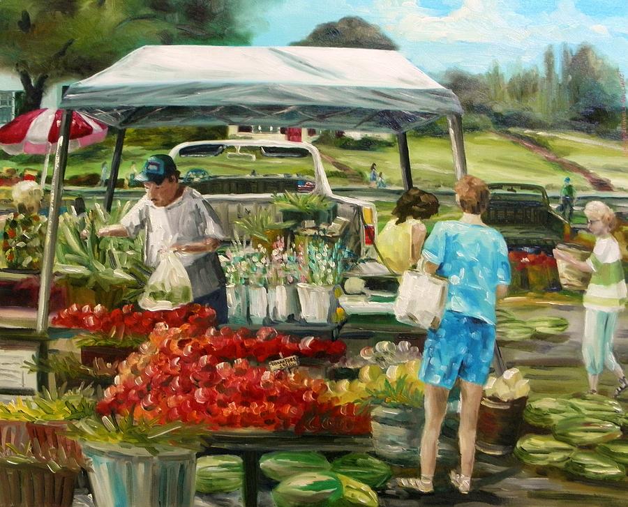 Friday Farm Market Painting by John Williams