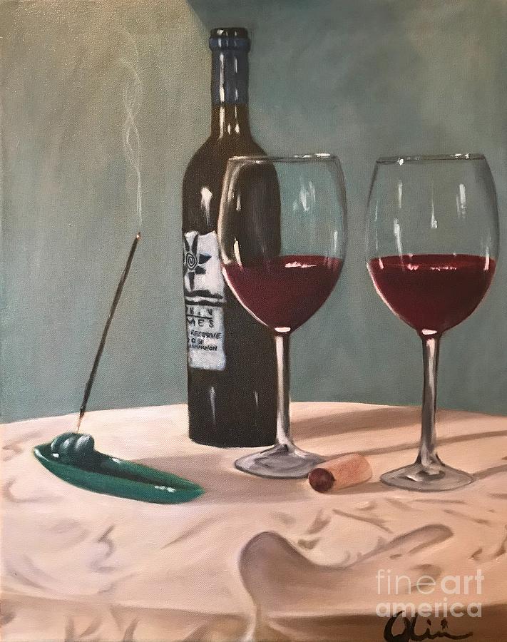 Wine Painting - Friday by M Oliveira