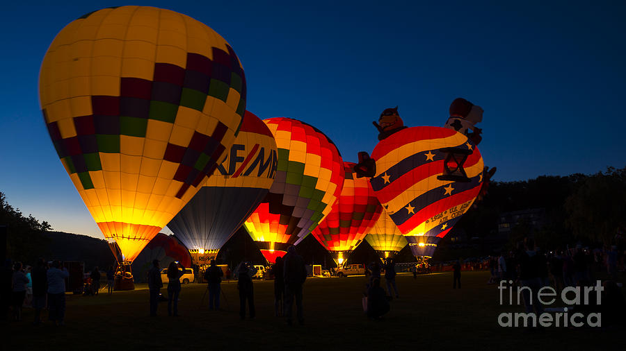 Friday night at the Quechee Balloon Festival Photograph by New England Photography