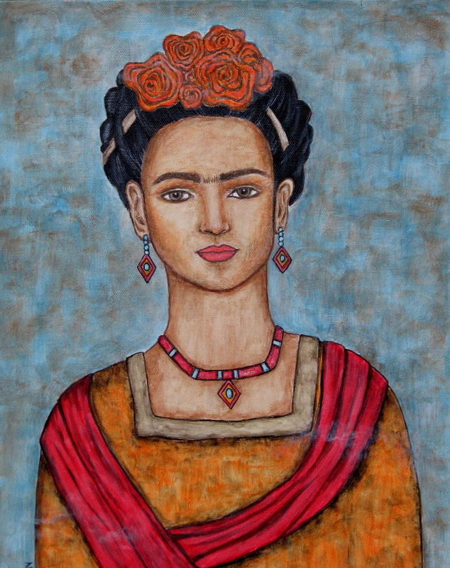 Frieda Kahlo Painting by Rain Ririn