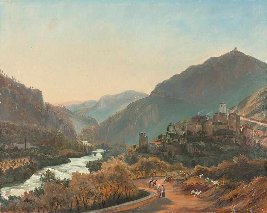 Friedrich Loos attributed 1797 Graz Kiel 1890 River Valley in northern ...