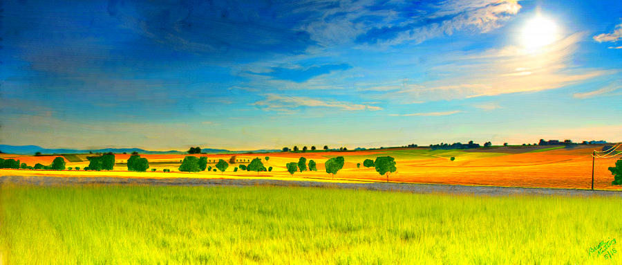 Bruce Painting - Friendly Field by Bruce Nutting