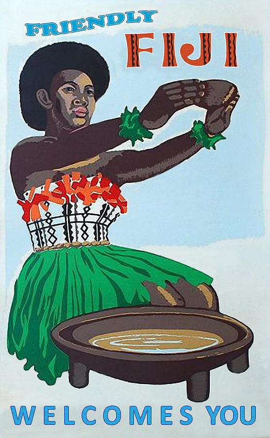 Vintage Painting - Friendly Fiji Welcomes You by Long Shot