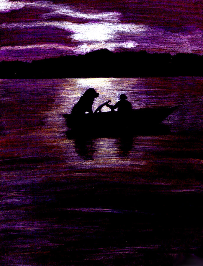 Owl Drawing - Friends At Sunset by Michelle Audas Owl Drawing - Friends At Sunset by Michelle Audas