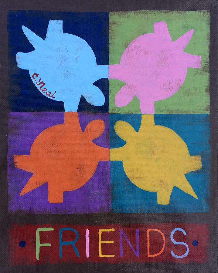 Turtle Friends Painting by Carol Neal