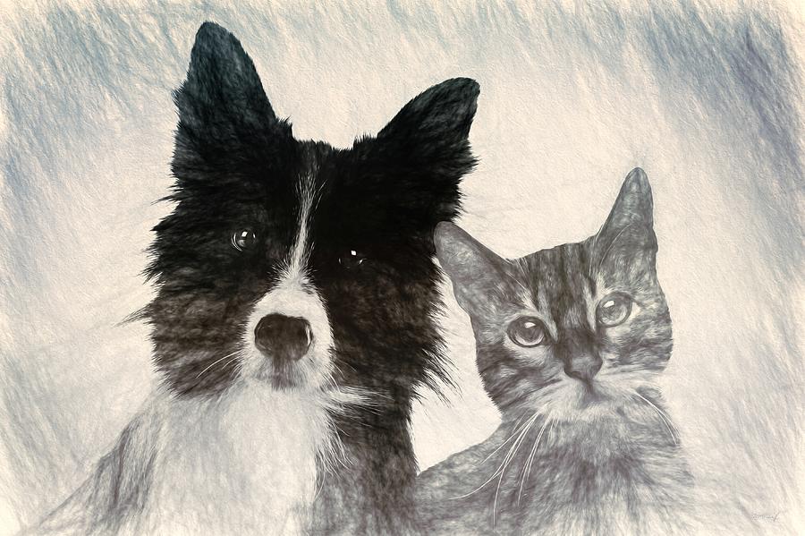 Dog Mixed Media - Friends For Life by Maciek Froncisz
