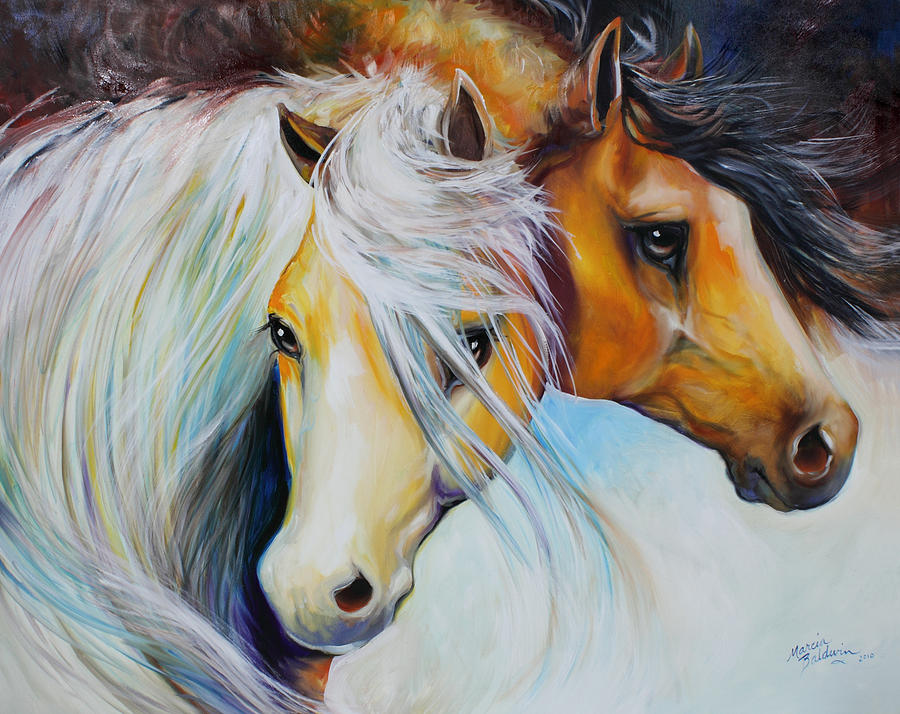 Friends Forever Equine Art  Stand By Me Painting by Marcia Baldwin