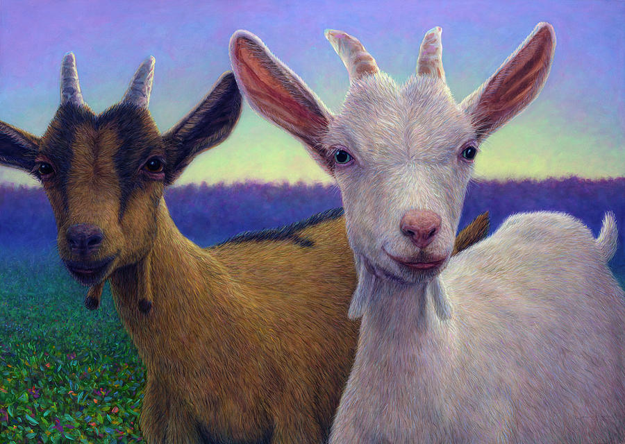 Goat Painting - Friends by James W Johnson