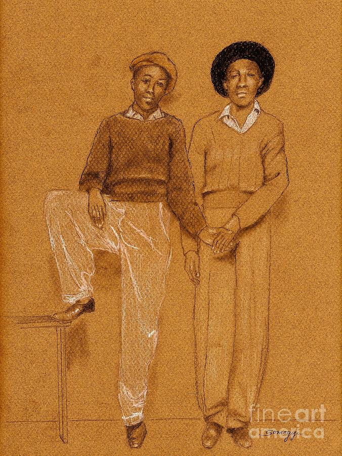 Friends, Memphis 1942 in copper Digital Art by Jayne Somogy