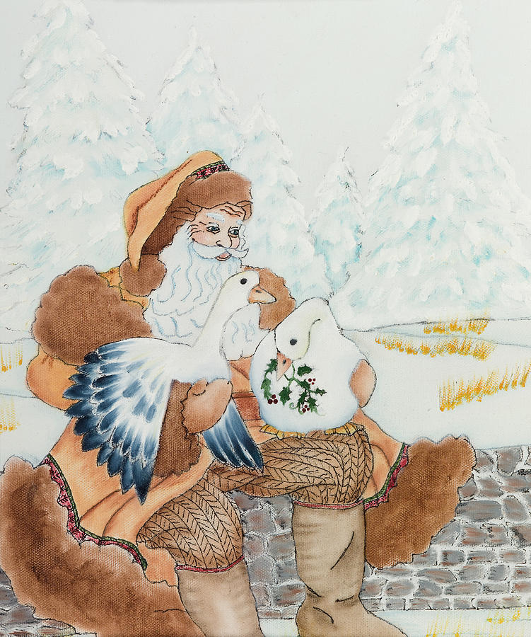 Christmas Painting - Friends of Santa  by Julia Ellis