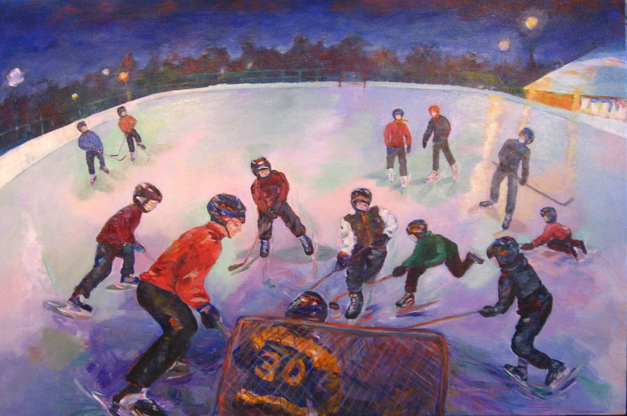 Friends Scrimmage at Tuxedo Community Club Painting by Naomi Gerrard