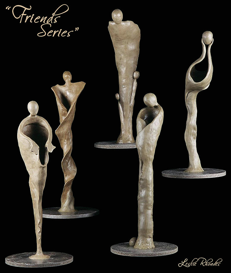 Leslie Rhoades Sculpture - Friends Series by Leslie Rhoades