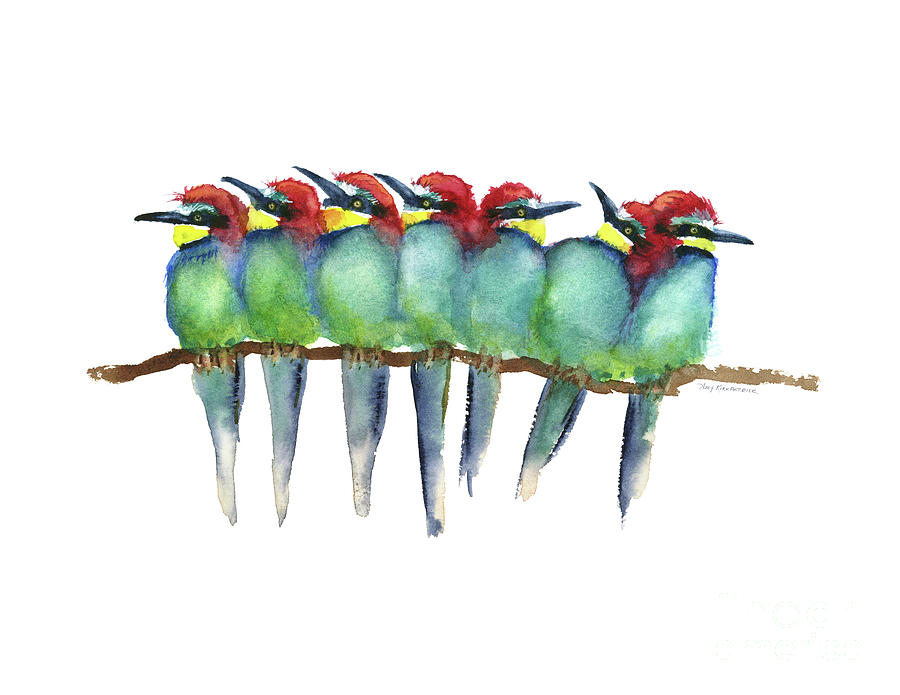Bee Eater Painting - Friends to Lean On by Amy Kirkpatrick