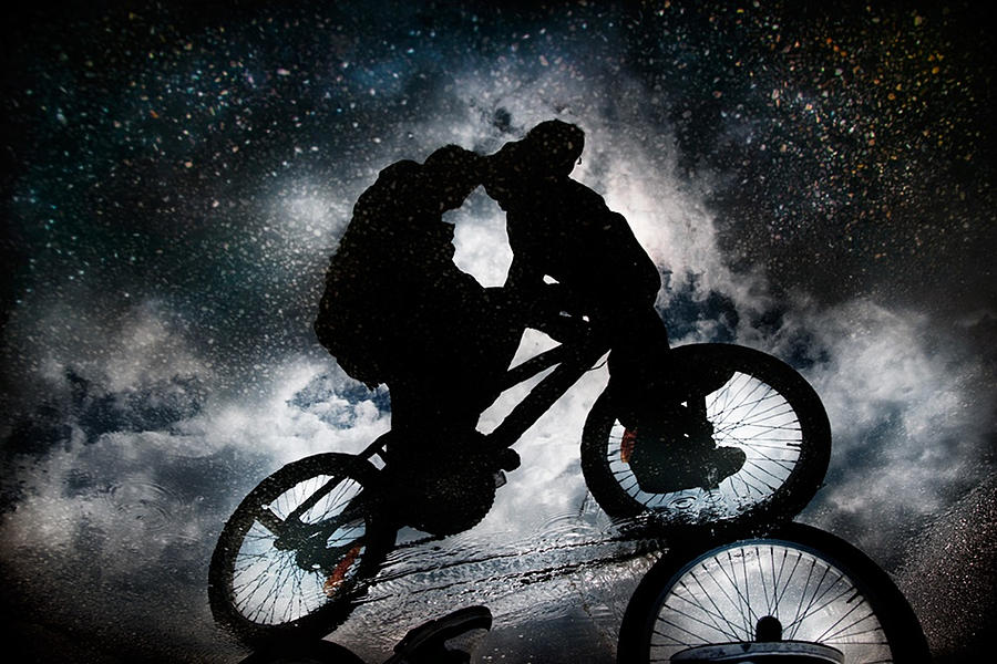 Bicycle Photograph - Friends Under The Milky Way by Antonio Grambone
