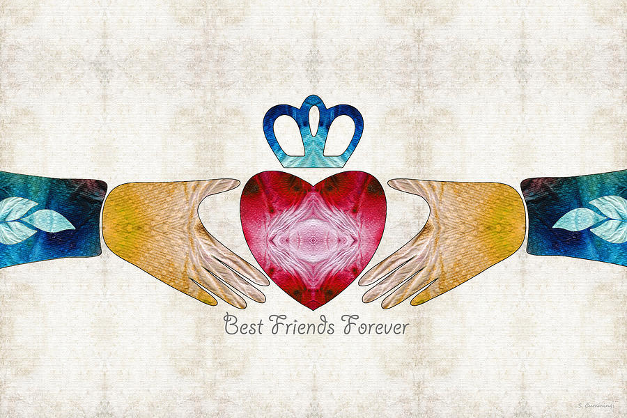 Friendship Art - Best Friends Forever - Sharon Cummings Painting by Sharon Cummings