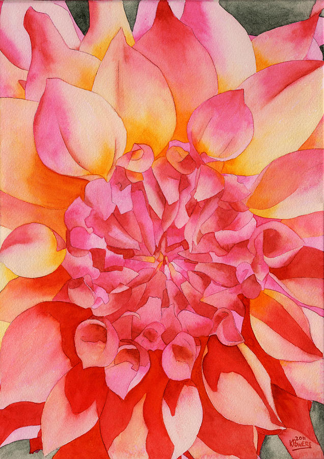Friendship Dahlia Painting by Ken Powers