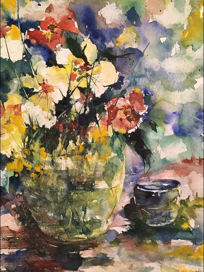 Friendship Flowers Painting by Robin Miller-Bookhout