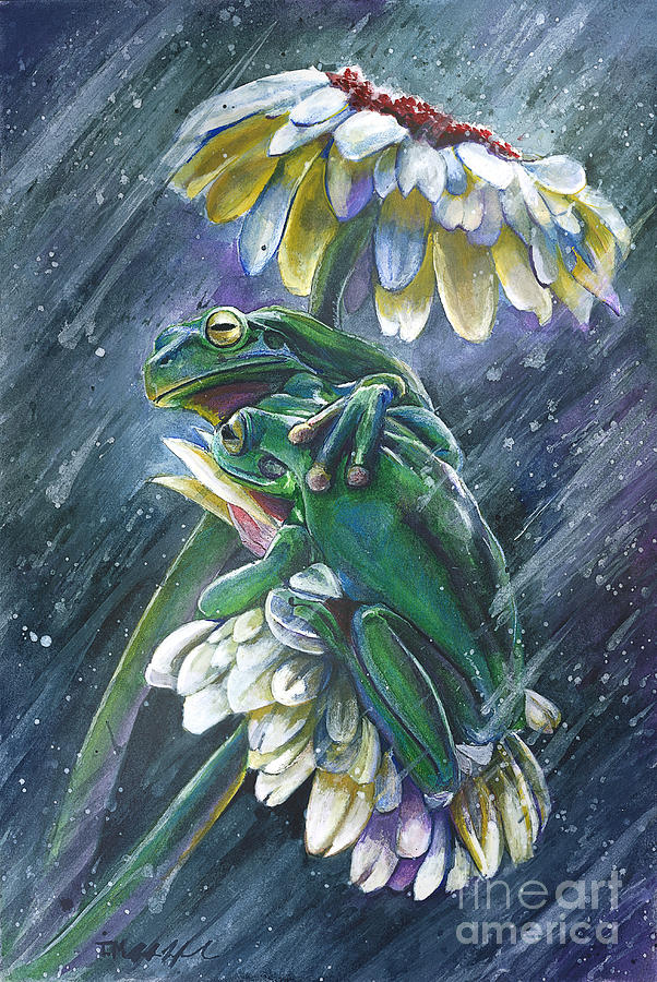 Frog Painting - Friendship by Michael Volpicelli