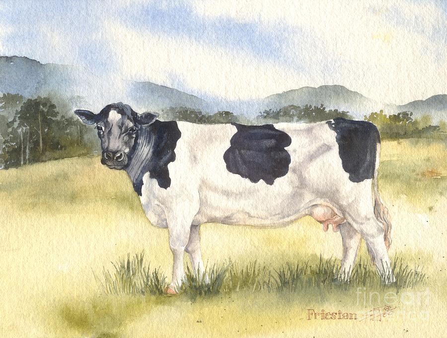 friesian cow painting