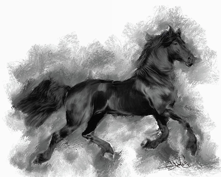 Friesian Painting by Donald Pavlica