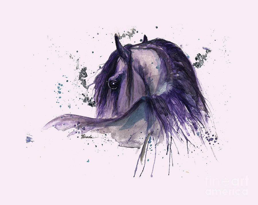 Friesian horse 2015 11 02 Painting by Ang El