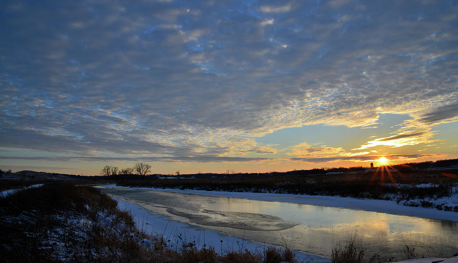 Frigid Sunset in Glacial Park Photograph by Ray Mathis