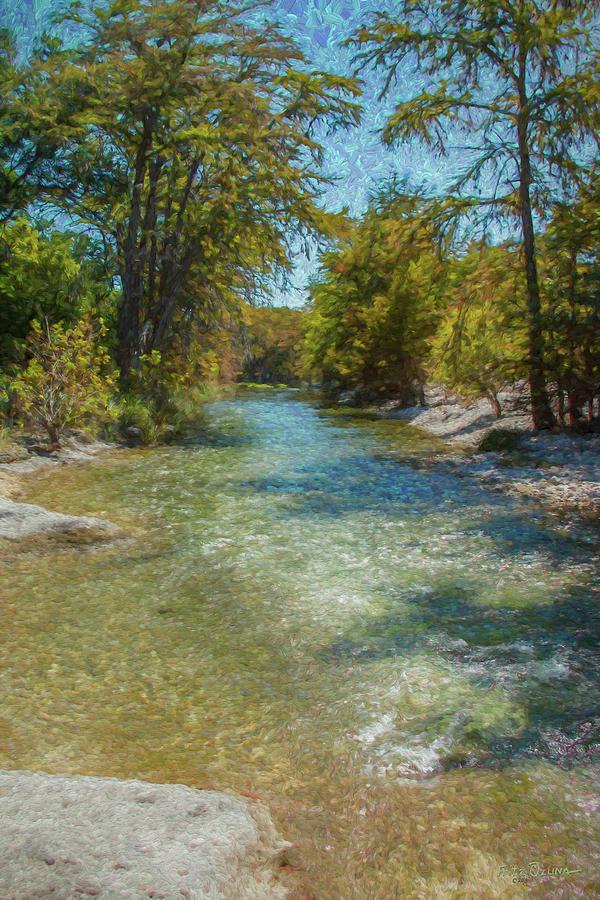 Tree Painting - Frio River, Texas by Fritz Ozuna
