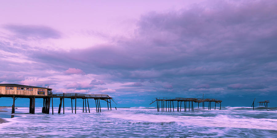 Frisco Fishing Pier and Clouds Panorama Photograph by Ranjay Mitra