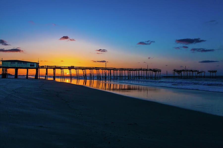 Frisco Pier Sunrise Outer Banks North Carolina Photograph by Dan Carmichael