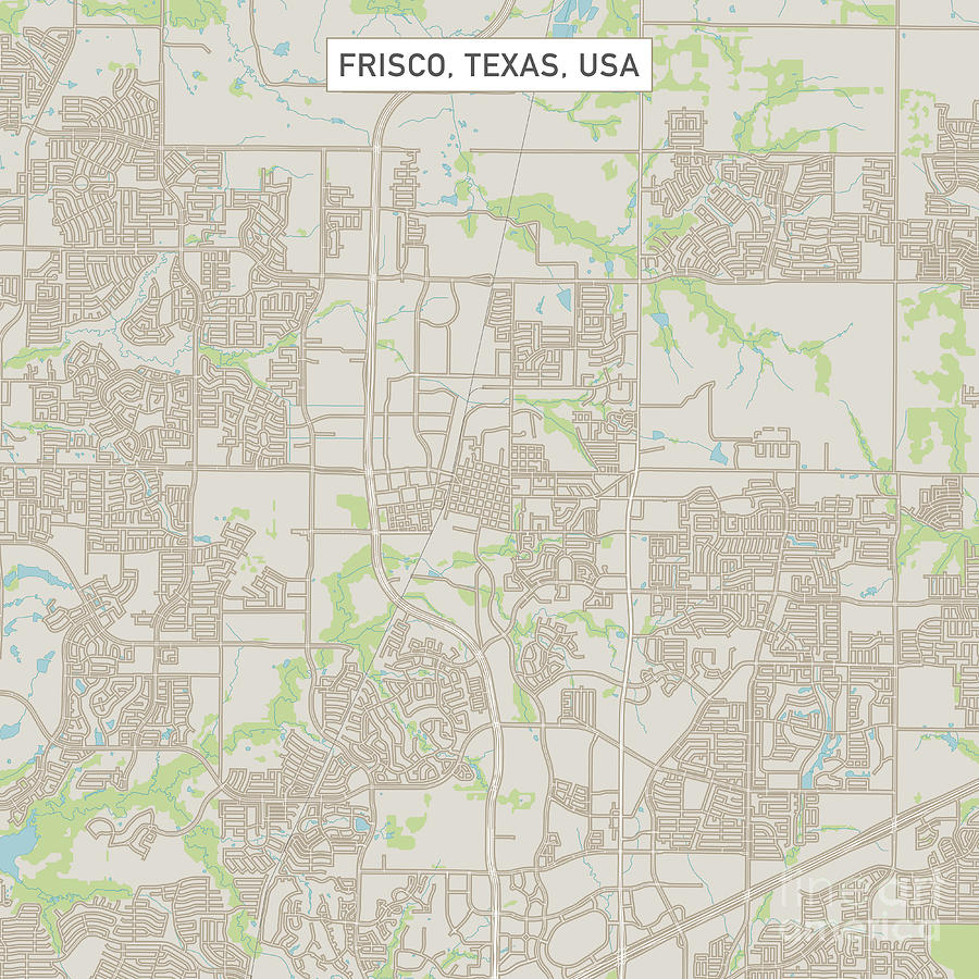 Frisco Texas US City Street Map Digital Art by Frank Ramspott