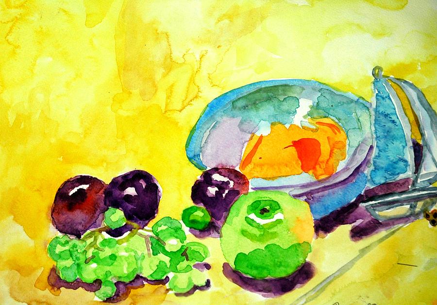 Still Life Painting - Friute And A Boat by Rachel Rose