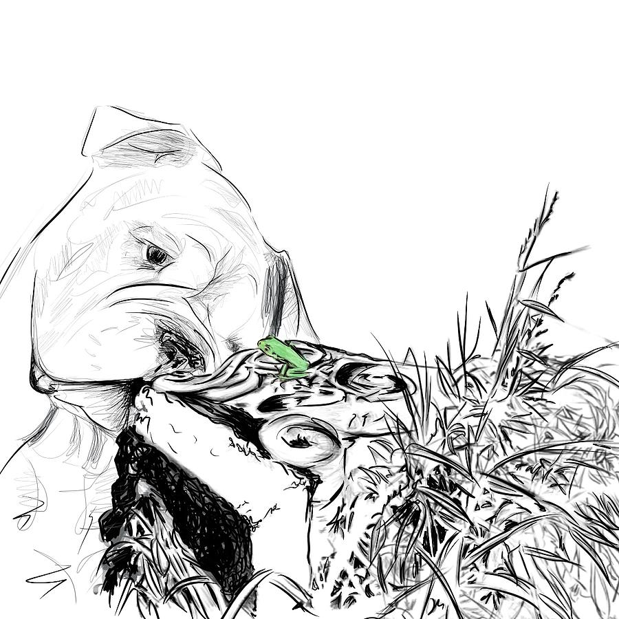 Frog and Bulldog Digital Art by Thomas Hamm
