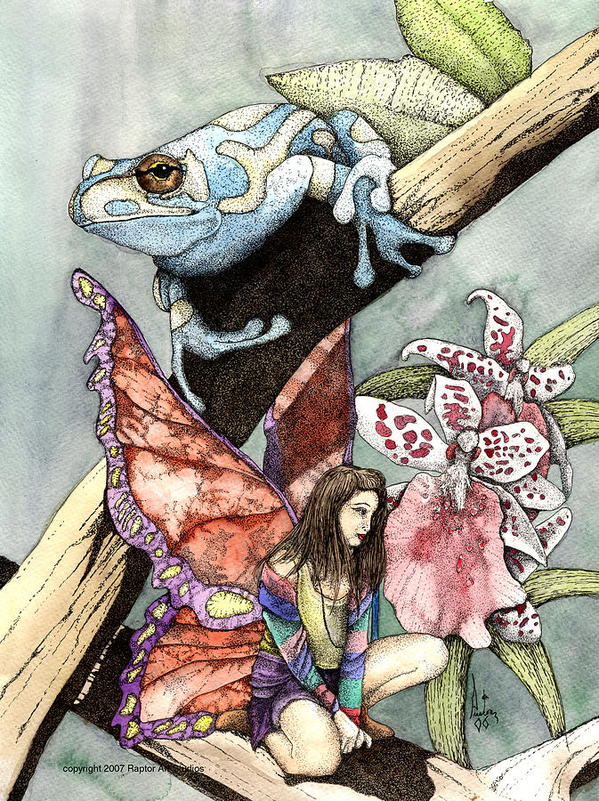 Frog Flowers And A Fairy Mixed Media by Preston Shupp Frog Flowers And A Fairy Mixed Media by Preston Shupp