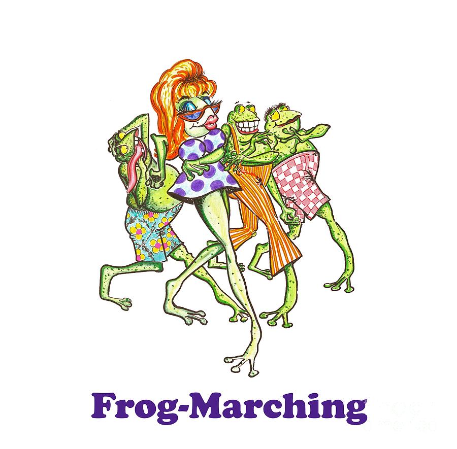 Frog Marching Drawing by John Barnard - Pixels