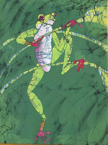 Frog on Stem  Tapestry - Textile by Kay Shaffer