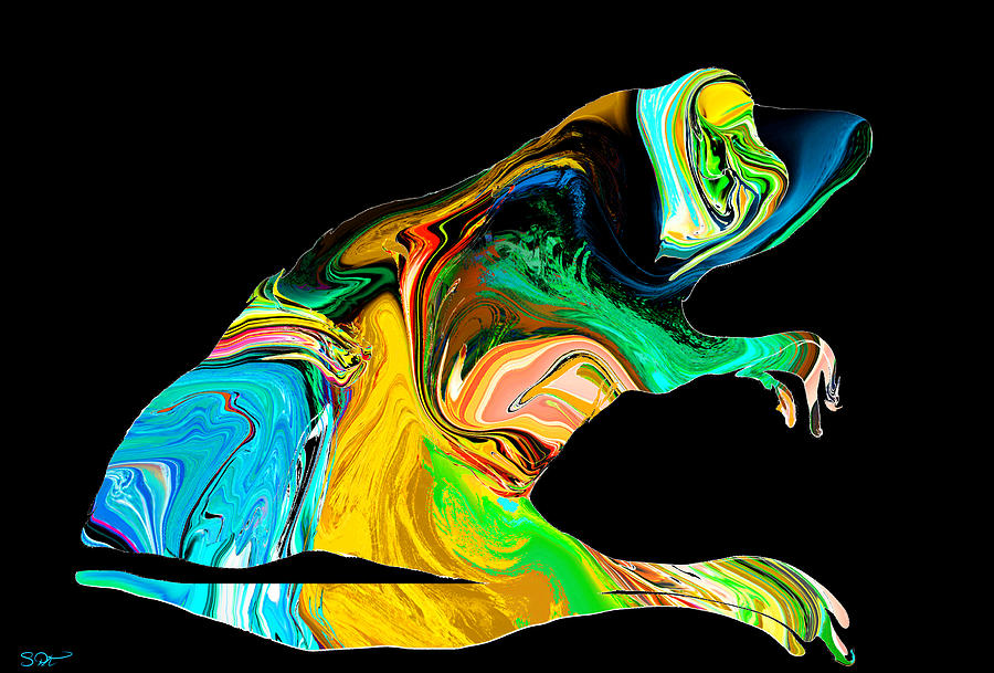 Frog Prince by Night waiting for a Kiss by Abstract Angel Artist Stephen K