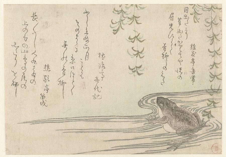 Frog Under A Willow, Kubota Shunman, C. 1800 - C. 1805 Painting